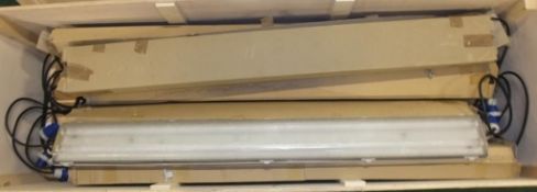 10x Twin Fluorescent Light Fixtures - L156 X W18 X D12 cm