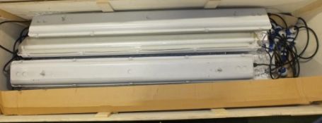 10x Twin Fluorescent Light Fixtures - L156 X W18 X D12 cm