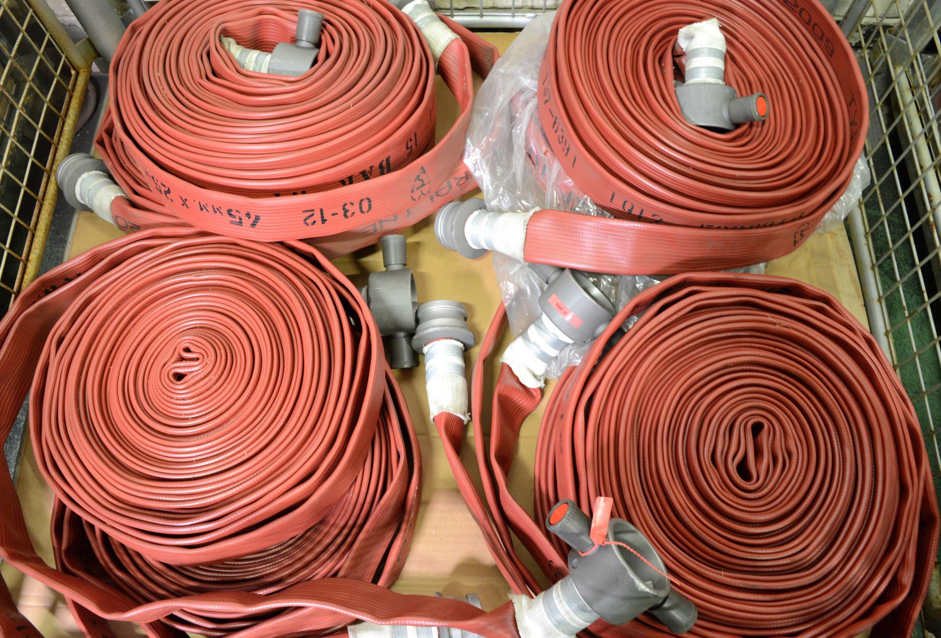 8x 45mm Fire Hoses - 25m long - Working Pressure 15 Bar. - Image 2 of 2