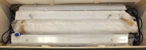 10x Twin Fluorescent Light Fixtures - L156 X W18 X D12 cm