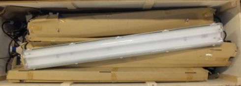 10x Twin Fluorescent Light Fixtures - L156 X W18 X D12 cm