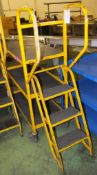 4 Tread Safety Steps Picking Trolley - Yellow