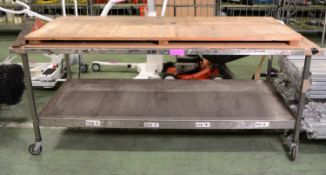 Stainless Steel Mobile Workbench L2000 x W900 x H850mm.