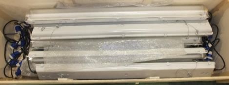 10x Twin Fluorescent Light Fixtures - L156 X W18 X D12 cm