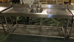 Stainless Steel Single Sink With Showerhead L200 xW74 x H100