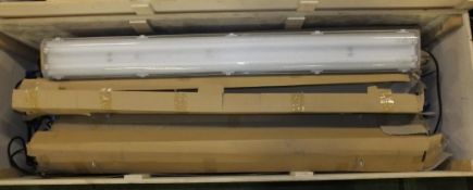 10x Twin Fluorescent Light Fixtures - L156 X W18 X D12 cm