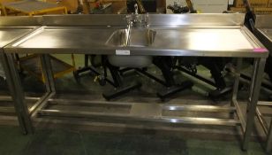 Stainless Steel Single Sink L 200 x W 74 x H 100