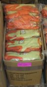 100 pairs Size 10 Orange Latex Coated Gloves.