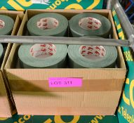 Box of Olive Green Cloth Adhesive Tape - 16 Rolls per box.