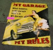 My Garage Tin Sign 700 x 500mm.