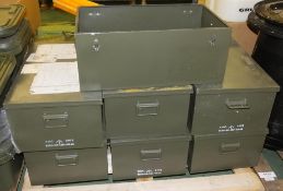 7x Metal Storage boxes L650 x W400 x H260mm