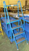 4 Tread Safety Steps Picking Trolley - Blue