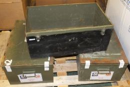 3x Metal Storage Boxes L640 x W390 x H260mm