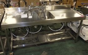 Stainless Steel Single Sink With Showerhead L200 xW74 x H100