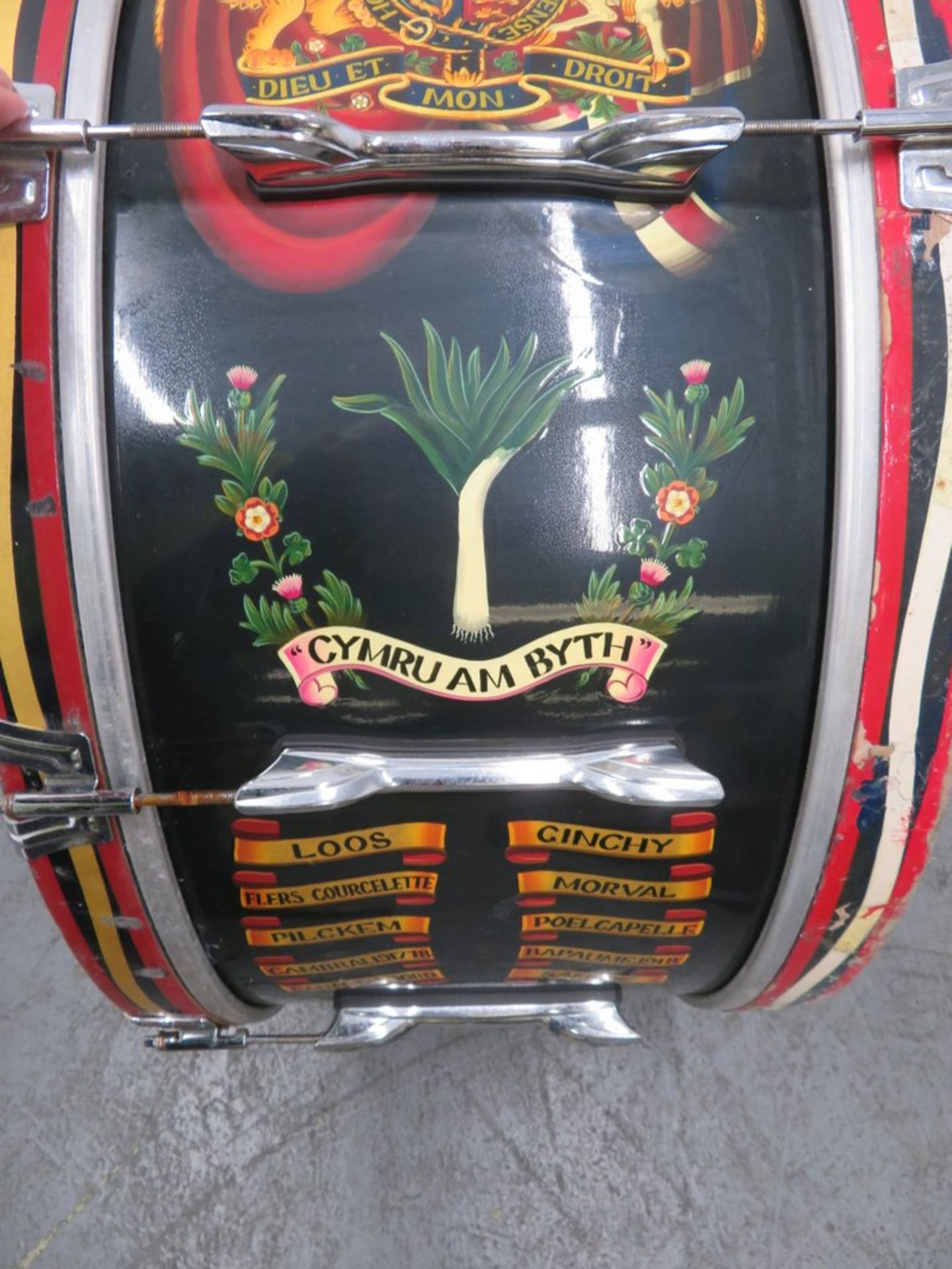 Premier Welsh Guards Marching Bass Drum. - Image 5 of 10