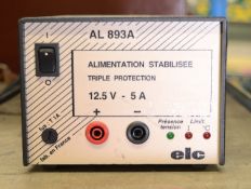 ELC AL 893A Stabilised Power Supply 12.5V 5A.