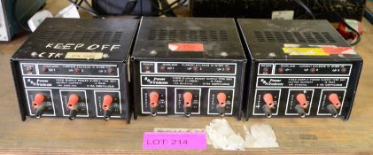 3x BBH Power Products 5017 Fixed Output Power Supply 12V 12V 5V.