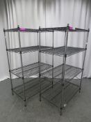 2 X COATED WIRE STORAGE RACKS; EACH 1000 X 600 X 1650MM