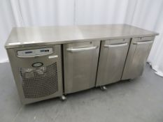 FOSTER MODEL PREM1/3H STAINLESS STEEL THREE DOOR COUNTER FRIDGE