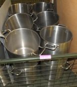 12x Stainless Cooking Pots