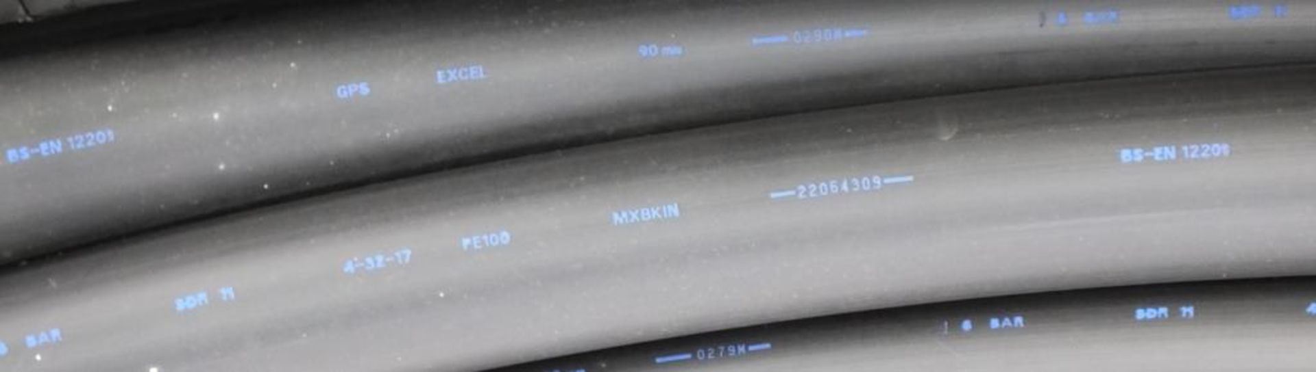 3x Drainage & Sewage MDPE Pipes 90mm x 50m Roll Black - Image 2 of 2