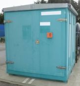 8ft x 8ft Metal Container With Drip Pan and Shelving