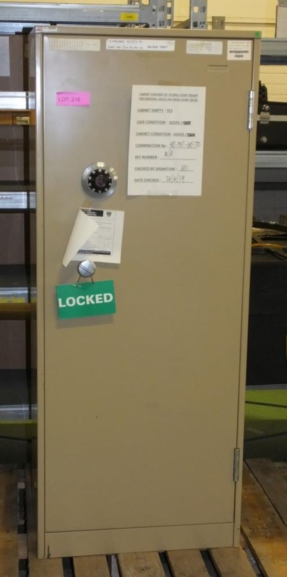 Single Door Cabinet With Combination Lock L620 xW450x H1530mm