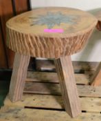 Elm Stool / Table with Resin Inlay.
