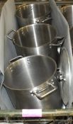 6x Stainless Cooking Pots