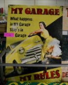 My Garage Tin Sign 700 x 500mm.