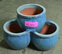 Blue Ceramic Plantpot.
