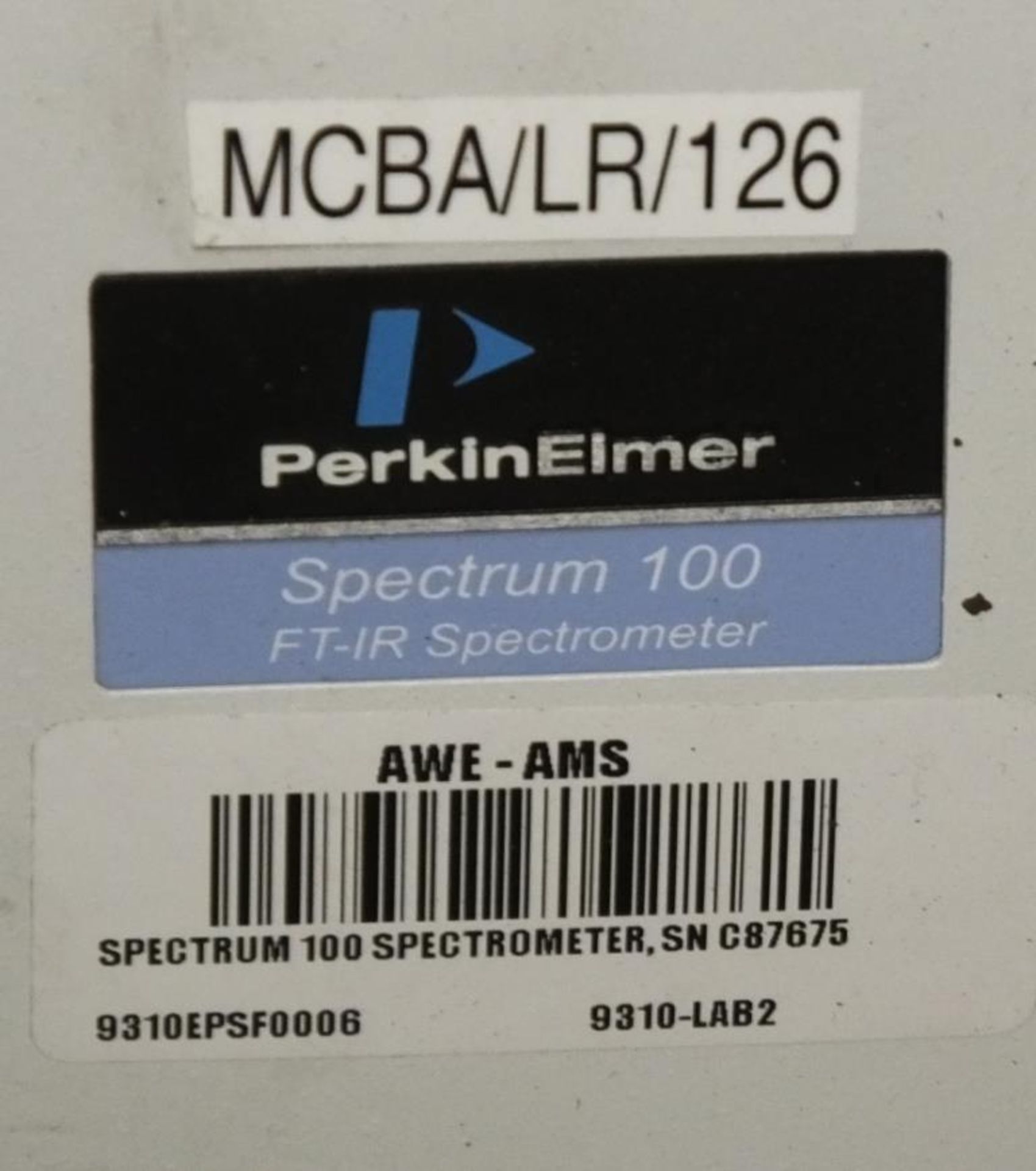 Perkin Elmer Spectrum 100 Spectrometer - Image 3 of 3