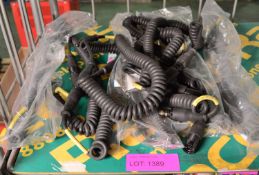 10x Black Coiled Extension Cables.