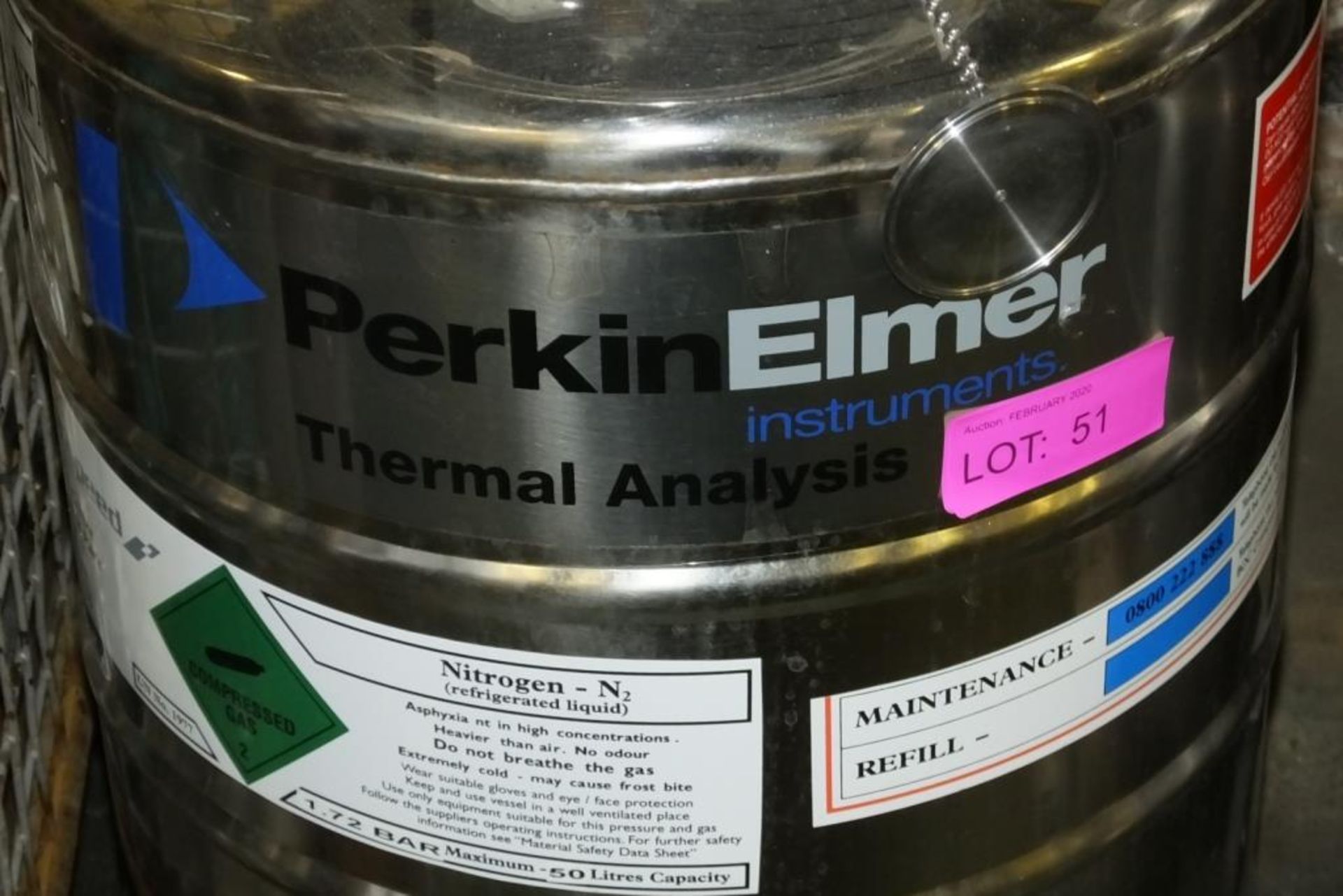 Perkin Elmer Dewer Nitrogen Container Dewer 50 LT - Image 2 of 4