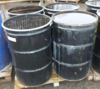 4x 45 Gallon Steel Drums with lids