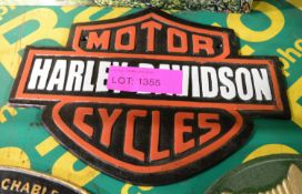 Harley-Davidson Cast Iron Sign.
