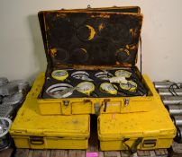 3x Industrial Dial Gauge Kits in Heavy Duty Transit Cases