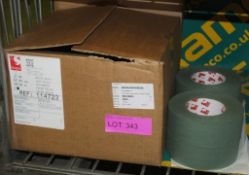 Scapa Cloth Adhesive Tape - Olive Green - 16 Rolls Per Box - 2 boxes