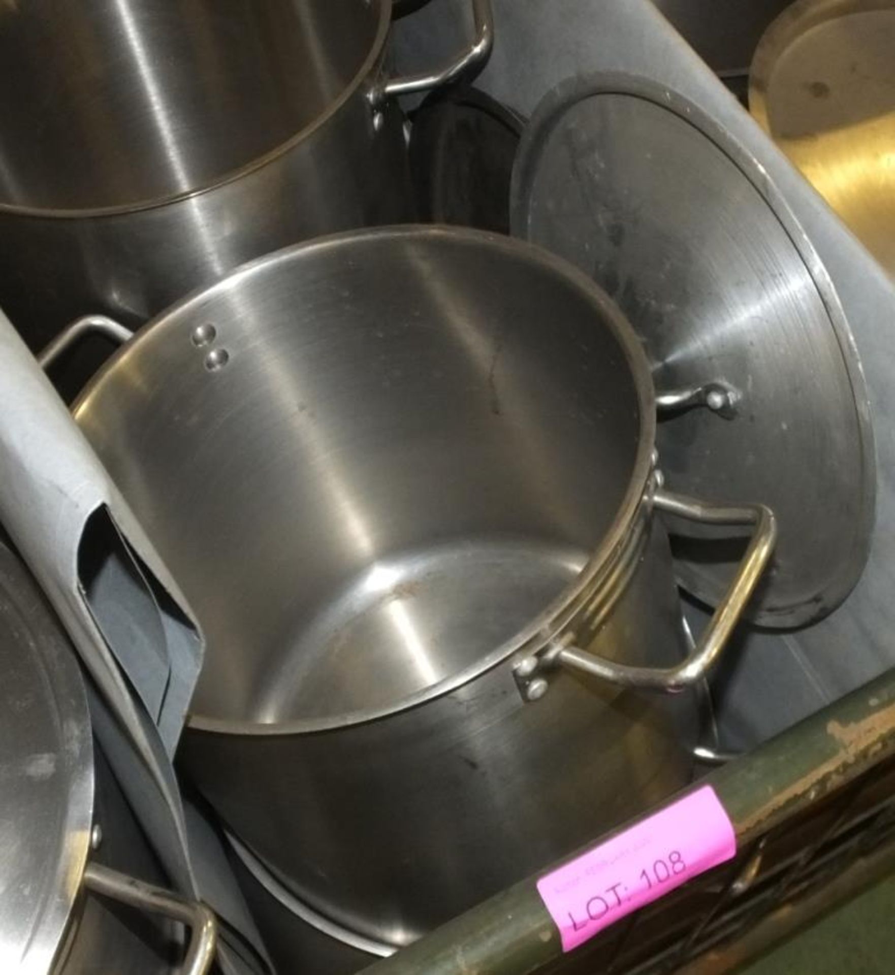 6x Stainless Cooking Pots - Image 2 of 2