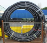 3x Drainage & Sewage MDPE Pipes 90mm x 50m Roll Black