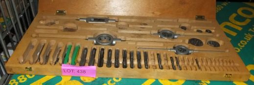 Tap & Die Set in wooden case - incomplete