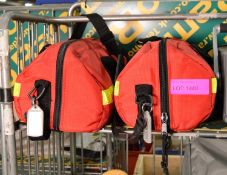 2x Red Oxygen Bags & First Aid Equipment.