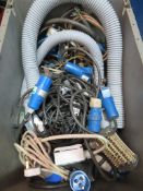 ASSORTED 240V POWER LEADS, KETTLE LEADS ETC
