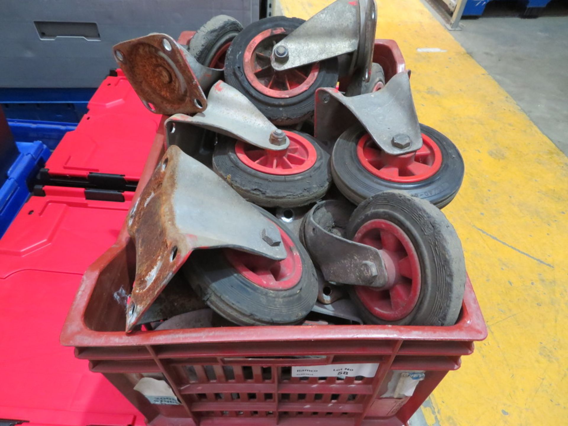 QTY OF HEAVY DUTY INDUSTRIAL SOLID WHEEL CASTORS