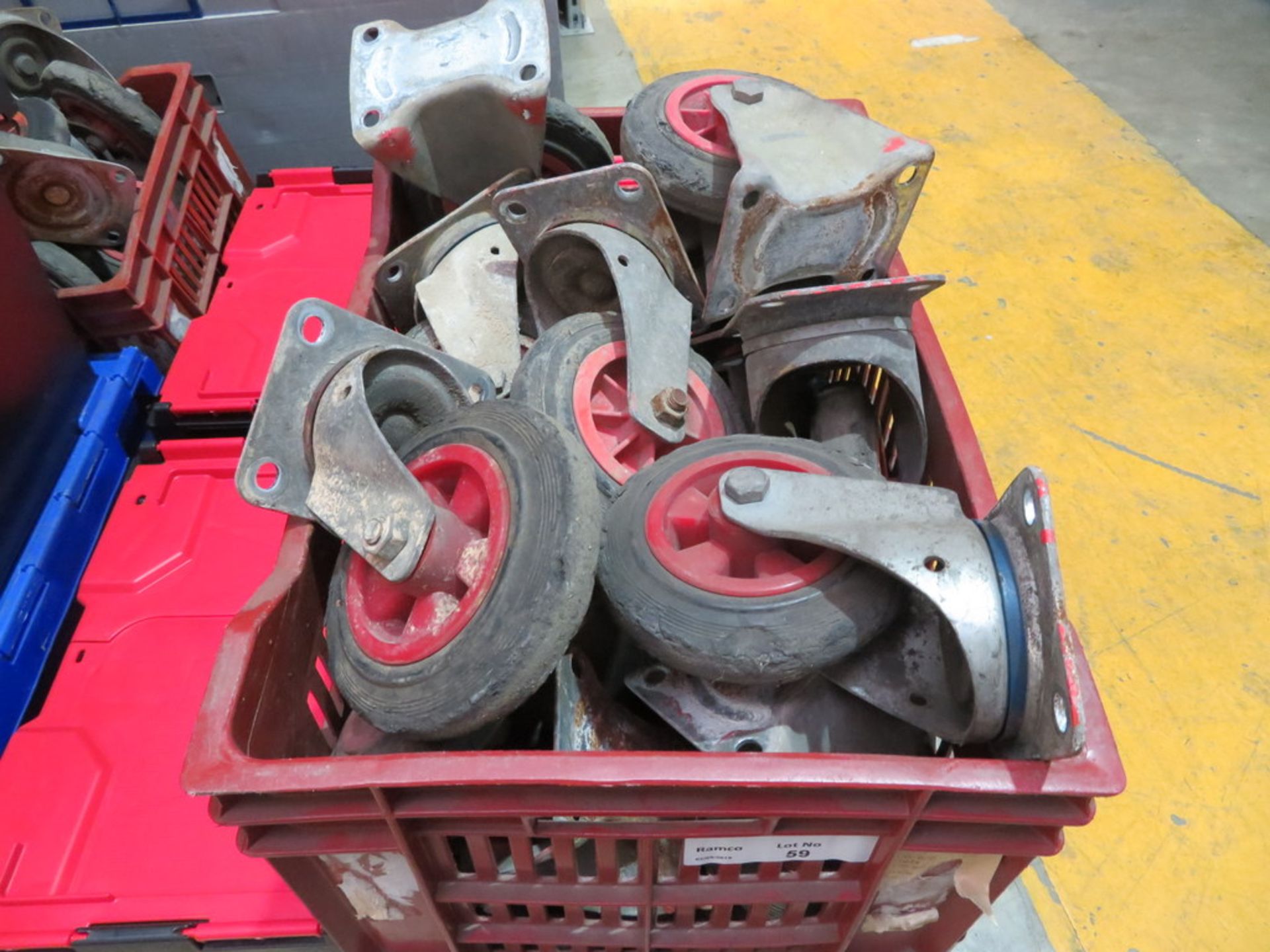 QTY OF HEAVY DUTY INDUSTRIAL SOLID WHEEL CASTORS