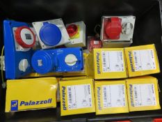 QTY OF BOXED PALAZZOLI 415V SOCKET OUTLETS ETC