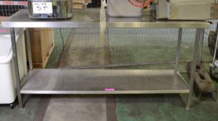Stainless Steel Preparation Table L1800 x W600mm.