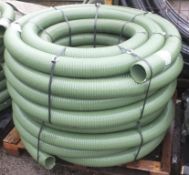 2x Heliflex 90mm flexible Ribbed Pipe 30m Rolls