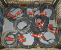 8x Electrical Power Cables - 3 Phase 32 Amp