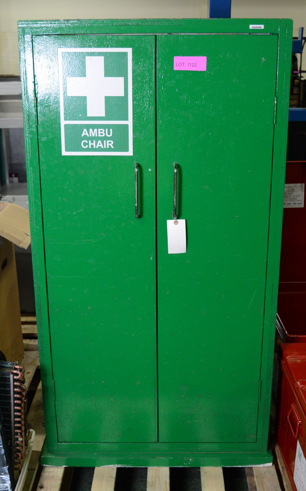 Wooden Green First Aid Cabinet H1430 x D460 x W750mm.